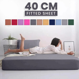 40cm Extra Deep Fitted Bed Sheet Microfiber Fabric Single, Double, King Sizes